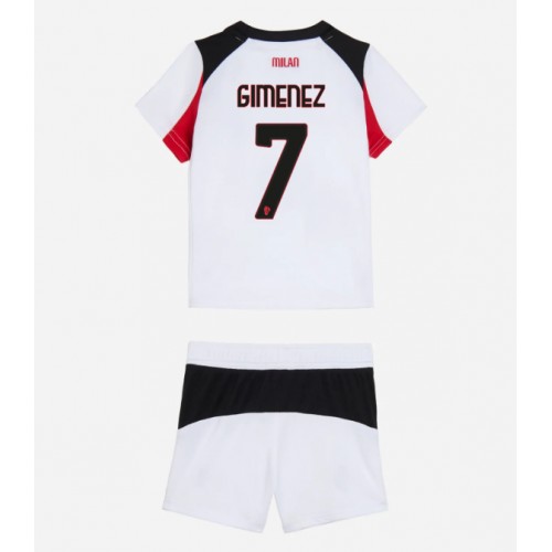 Maglie da calcio AC Milan Santiago Gimenez #7 Seconda Maglia Bambino 2025-26 Manica Corta (+ Pantaloni corti)